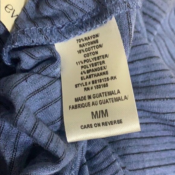 Everleigh Blue Stripe Front Button Tie front Tee - Picture 4 of 4